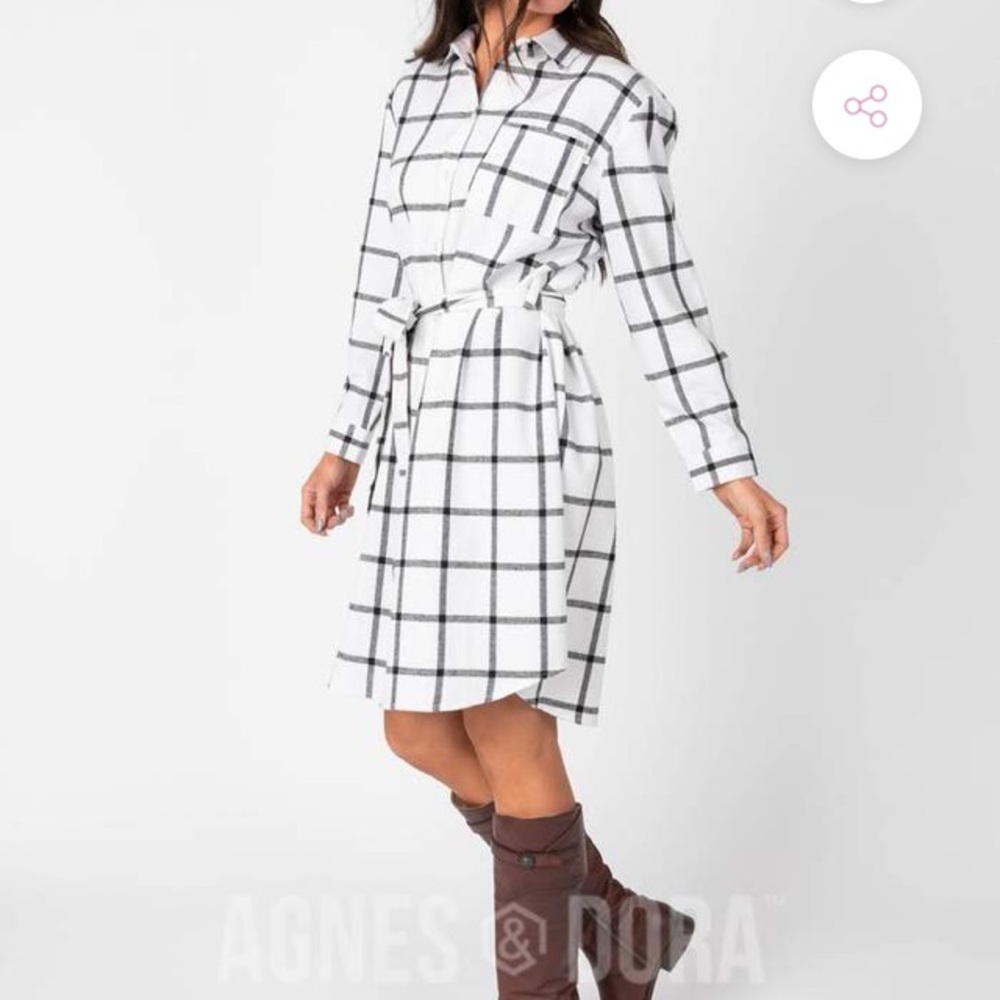 XS/S/M/XL Agnes & Dora Flannel Shirt Dress FF41 - Picture 3 of 7